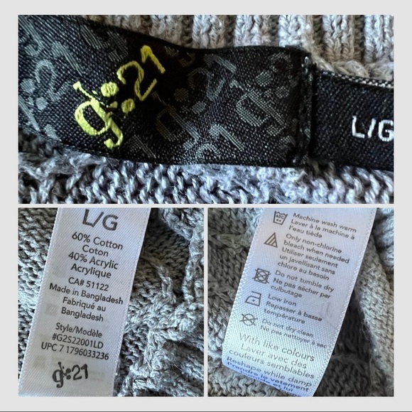 *5 for $20* Grey Crochet Knit Shrug Cardigan - Picture 4 of 4